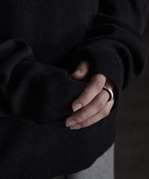 CALLNE（カルネ）の「【CALLNE】 Highgauge Halfbottleneck Knit / ハイゲージハーフボトルネックニット（ニット/セーター・メンズ・チャコールグレー/ブラック・M/L）」の6枚目の写真