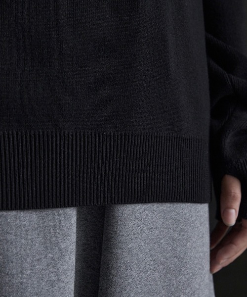 CALLNE（カルネ）の「【CALLNE】 Highgauge Halfbottleneck Knit / ハイゲージハーフボトルネックニット（ニット/セーター・メンズ・チャコールグレー/ブラック・M/L）」の7枚目の写真