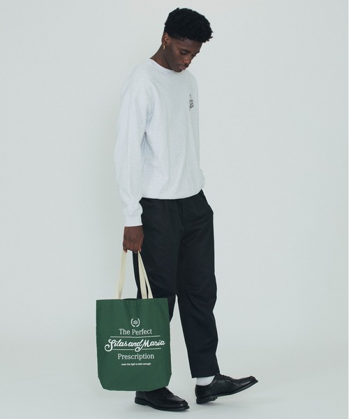 SILAS（サイラス）の「TOTE BAG（トートバッグ・メンズ・ホワイト/グリーン/ブラック・ONE SIZE）」の5枚目の写真