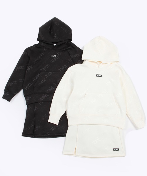 X-girl Stages（エックスガールステージス）の「エンボスロゴパーカ＋スカートＳＥＴ（アンサンブル・キッズ・アイボリー/ブラック・80ｃｍ/100cm/130cm/90cm/110cm/120cm/140cm）」の3枚目の写真