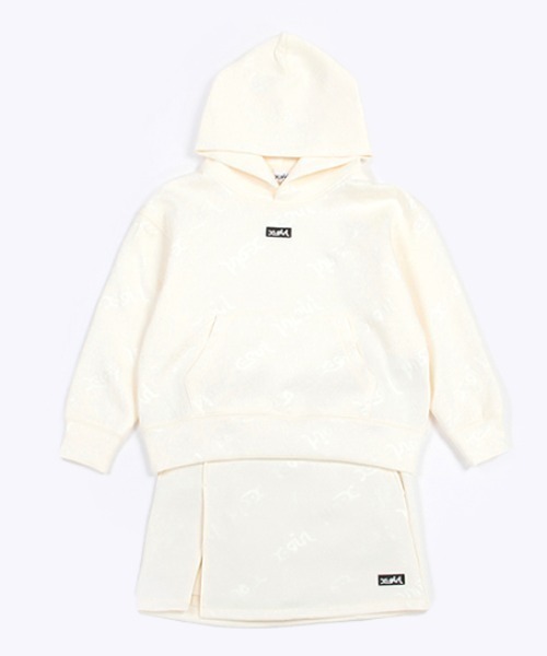 X-girl Stages（エックスガールステージス）の「エンボスロゴパーカ＋スカートＳＥＴ（アンサンブル・キッズ・アイボリー/ブラック・80ｃｍ/100cm/130cm/90cm/110cm/120cm/140cm）」の4枚目の写真