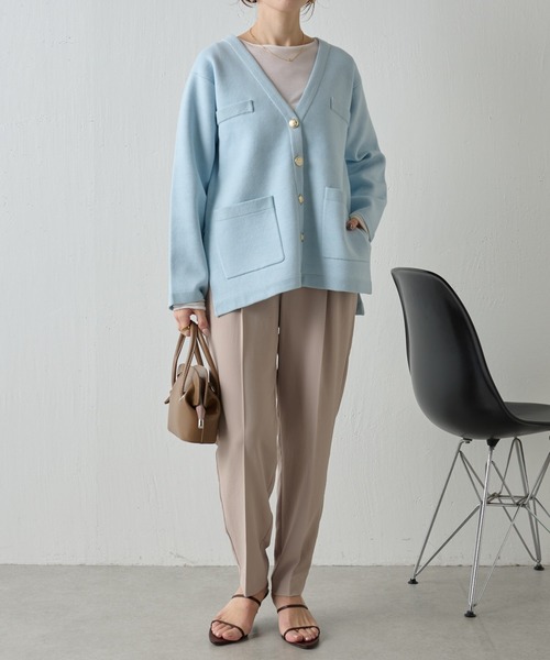 COLLAGE GALLARDAGALANTE（コラージュガリャルダガランテ）の「ミラノリブカーディガン（カーディガン/ボレロ・レディース・オフホワイト/スカイブルー・FREE）」の11枚目の写真