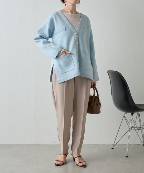 COLLAGE GALLARDAGALANTE（コラージュガリャルダガランテ）の「ミラノリブカーディガン（カーディガン/ボレロ・レディース・オフホワイト/スカイブルー・FREE）」の18枚目の写真