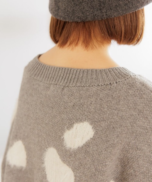 flower（フラワー）の「カウハートニット（ニット/セーター・レディース・アイボリー/グレー・FREE）」の12枚目の写真