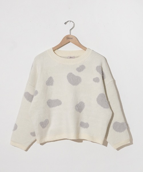 flower（フラワー）の「カウハートニット（ニット/セーター・レディース・アイボリー/グレー・FREE）」の17枚目の写真