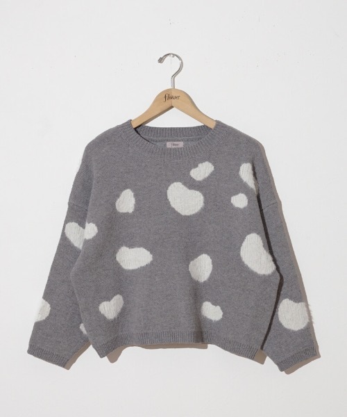 flower（フラワー）の「カウハートニット（ニット/セーター・レディース・アイボリー/グレー・FREE）」の18枚目の写真