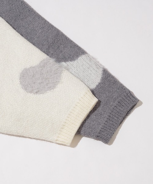 flower（フラワー）の「カウハートニット（ニット/セーター・レディース・アイボリー/グレー・FREE）」の20枚目の写真