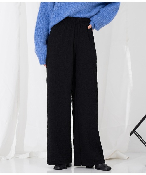 Settimissimo(セッティミッシモ)の「ITALYフクレジャガード リラックス フレアパンツ(その他パンツ・レディース・ブラック/ピンク/アイボリー・FREE)」の3枚目の写真