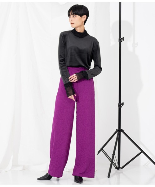 Settimissimo(セッティミッシモ)の「ITALYフクレジャガード リラックス フレアパンツ(その他パンツ・レディース・ブラック/ピンク/アイボリー・FREE)」の18枚目の写真
