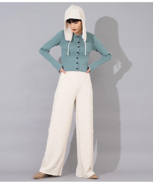 Settimissimo(セッティミッシモ)の「ITALYフクレジャガード リラックス フレアパンツ(その他パンツ・レディース・ブラック/ピンク/アイボリー・FREE)」の6枚目の写真