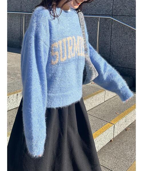 ehka sopo（エヘカソポ）の「ロゴシャギープルオーバー（ニット/セーター・レディース・キナリ/グリーン/ピンク/ネイビー/サックスブルー/グレー・F）」の13枚目の写真