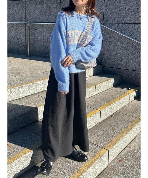 ehka sopo（エヘカソポ）の「ロゴシャギープルオーバー（ニット/セーター・レディース・キナリ/グリーン/ピンク/ネイビー/サックスブルー/グレー・F）」の15枚目の写真