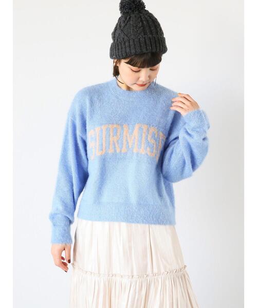 ehka sopo（エヘカソポ）の「ロゴシャギープルオーバー（ニット/セーター・レディース・キナリ/グリーン/ピンク/ネイビー/サックスブルー/グレー・F）」の16枚目の写真