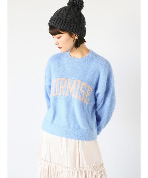 ehka sopo（エヘカソポ）の「ロゴシャギープルオーバー（ニット/セーター・レディース・キナリ/グリーン/ピンク/ネイビー/サックスブルー/グレー・F）」の17枚目の写真