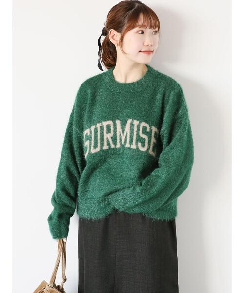 ehka sopo（エヘカソポ）の「ロゴシャギープルオーバー（ニット/セーター・レディース・キナリ/グリーン/ピンク/ネイビー/サックスブルー/グレー・F）」の18枚目の写真