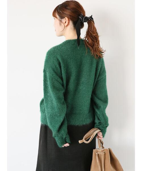 ehka sopo（エヘカソポ）の「ロゴシャギープルオーバー（ニット/セーター・レディース・キナリ/グリーン/ピンク/ネイビー/サックスブルー/グレー・F）」の20枚目の写真