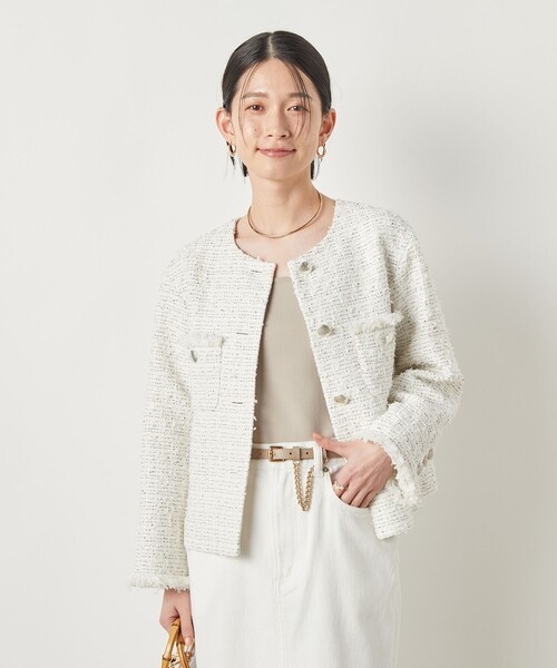 NOLLEY’S Sophi（ノーリーズソフィ）の「《手洗い可能》総針ビスチェ（ニット/セーター・レディース・ベージュ/ブラック・38）」の10枚目の写真