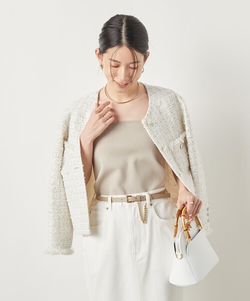 NOLLEY’S Sophi（ノーリーズソフィ）の「《手洗い可能》総針ビスチェ（ニット/セーター・レディース・ベージュ/ブラック・38）」の12枚目の写真