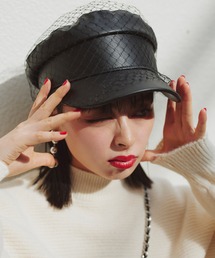 Narcissus | 【Narcissus】レザーチュールキャスケット(キャスケット)