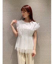 チュールドッキングカットソー