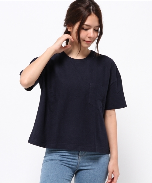 CIAOPANIC（チャオパニック）の「【Ciaopanic】　同色JQビッグポケTee（Tシャツ/カットソー・レディース・ホワイト/グレー/ネイビー/グリーン・FREE）」の4枚目の写真