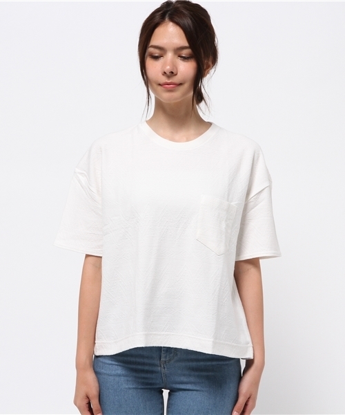 CIAOPANIC（チャオパニック）の「【Ciaopanic】　同色JQビッグポケTee（Tシャツ/カットソー・レディース・ホワイト/グレー/ネイビー/グリーン・FREE）」の5枚目の写真