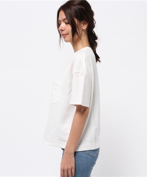 CIAOPANIC（チャオパニック）の「【Ciaopanic】　同色JQビッグポケTee（Tシャツ/カットソー・レディース・ホワイト/グレー/ネイビー/グリーン・FREE）」の6枚目の写真