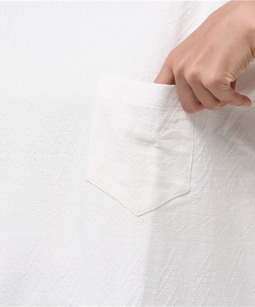 CIAOPANIC（チャオパニック）の「【Ciaopanic】　同色JQビッグポケTee（Tシャツ/カットソー・レディース・ホワイト/グレー/ネイビー/グリーン・FREE）」の10枚目の写真