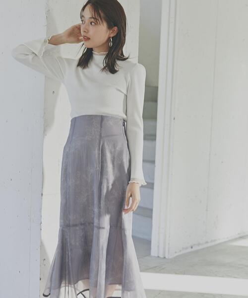 PROPORTION BODY DRESSING（プロポーションボディドレッシング）の「シアーフラワーイレヘムマーメイドスカート / 1214120200（スカート・レディース・ホワイト系その他/ダークグレー・SMALL/MEDIUM）」の21枚目の写真