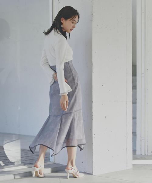 PROPORTION BODY DRESSING（プロポーションボディドレッシング）の「シアーフラワーイレヘムマーメイドスカート / 1214120200（スカート・レディース・ホワイト系その他/ダークグレー・SMALL/MEDIUM）」の22枚目の写真