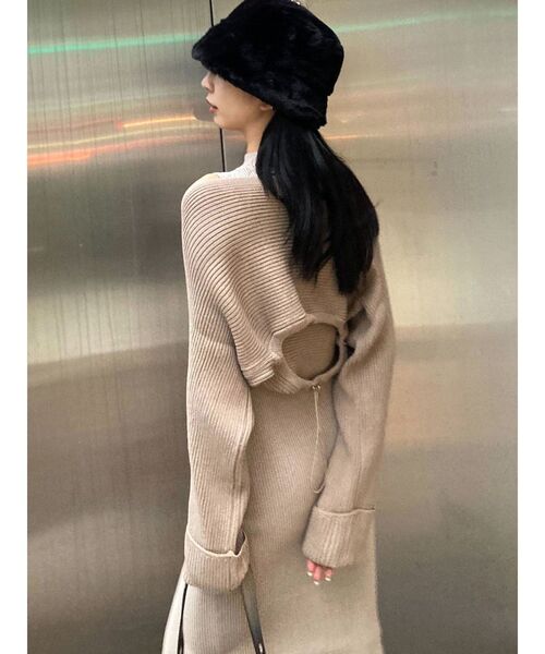 EMODA(エモダ)の「マルチウェイペアマキシワンピース(ワンピース・レディース・ベージュ/グレー/ブラック・FREE)」の8枚目の写真