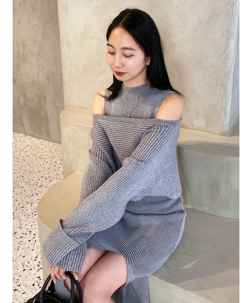 EMODA(エモダ)の「マルチウェイペアマキシワンピース(ワンピース・レディース・ベージュ/グレー/ブラック・FREE)」の14枚目の写真