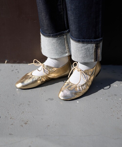FREAK'S STORE(フリークスストア)の「ROVERETO/ロベレート リボン フラットシューズ(バレエシューズ・レディース・ブラック/シルバー/ゴールド/ブラウン・36/38/37)」の10枚目の写真