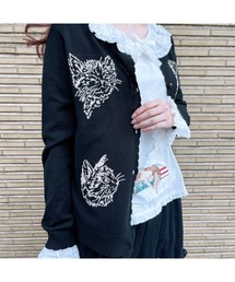 PINK HOUSE（ピンクハウス）の「書斎の猫たち柄ニットカーディガン