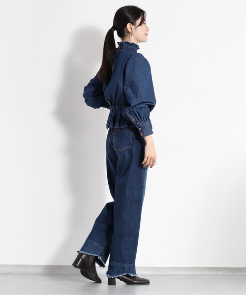 cepo(セポ)の「フリルギャザーデニムブラウス(シャツ/ブラウス・レディース・ブルー系1/ブルー系3・M)」の18枚目の写真