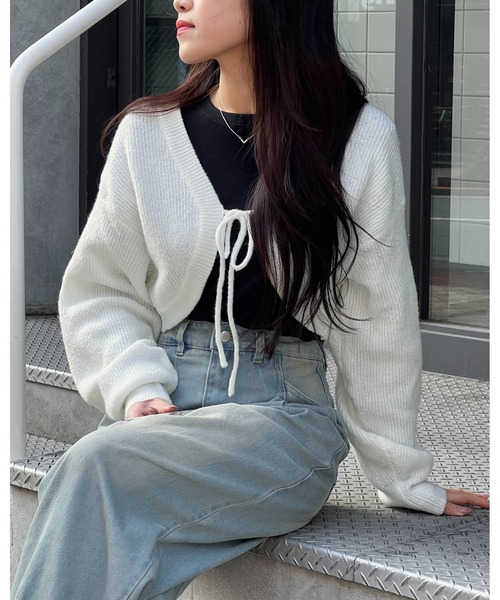 3.3 Field Trip （3.3フィールドトリップ）の「3.3 Field Trip／ニットボレロカーディガン（前後2WAY）  2995310（カーディガン/ボレロ・レディース・その他1/ピンク/ホワイト・FREE）」の11枚目の写真