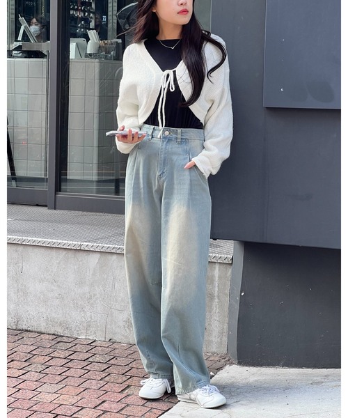 3.3 Field Trip （3.3フィールドトリップ）の「3.3 Field Trip／ニットボレロカーディガン（前後2WAY）  2995310（カーディガン/ボレロ・レディース・その他1/ピンク/ホワイト・FREE）」の13枚目の写真