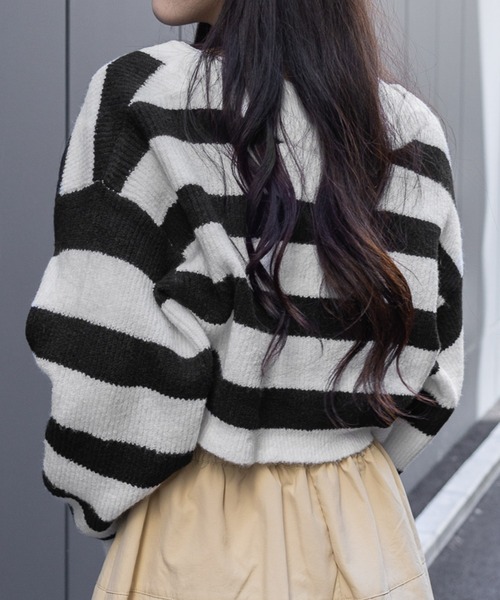 3.3 Field Trip （3.3フィールドトリップ）の「3.3 Field Trip／ニットボレロカーディガン（前後2WAY）  2995310（カーディガン/ボレロ・レディース・その他1/ピンク/ホワイト・FREE）」の7枚目の写真