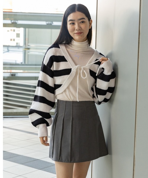 3.3 Field Trip （3.3フィールドトリップ）の「3.3 Field Trip／ニットボレロカーディガン（前後2WAY）  2995310（カーディガン/ボレロ・レディース・その他1/ピンク/ホワイト・FREE）」の8枚目の写真