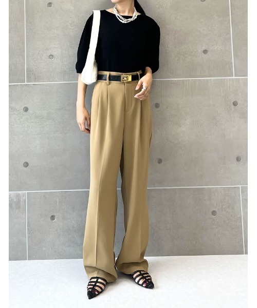 Re:EDIT（リエディ）の「[神山まりあさん着用][2024SS COLLECTION]ミラノリブパフスリーブ半袖ニットトップス（ニット/セーター・レディース・ブラック/アイボリー/チャコールグレー/ベージュ・MEDIUM/LARGE）」の12枚目の写真