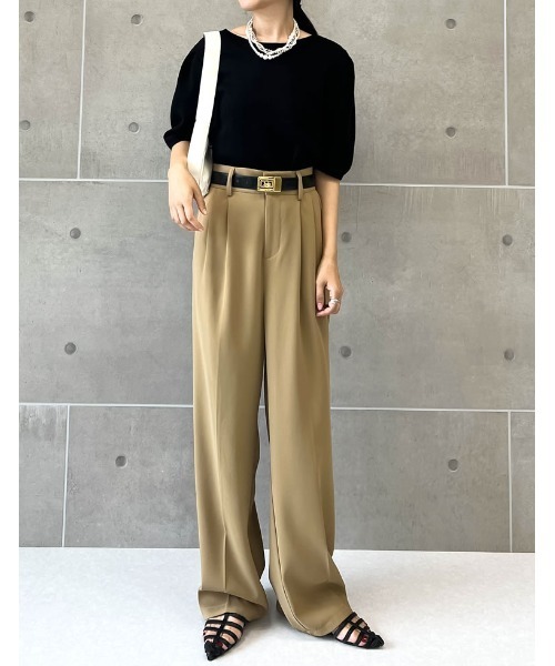 Re:EDIT（リエディ）の「[神山まりあさん着用][2024SS COLLECTION]ミラノリブパフスリーブ半袖ニットトップス（ニット/セーター・レディース・ブラック/アイボリー/チャコールグレー/ベージュ・MEDIUM/LARGE）」の15枚目の写真