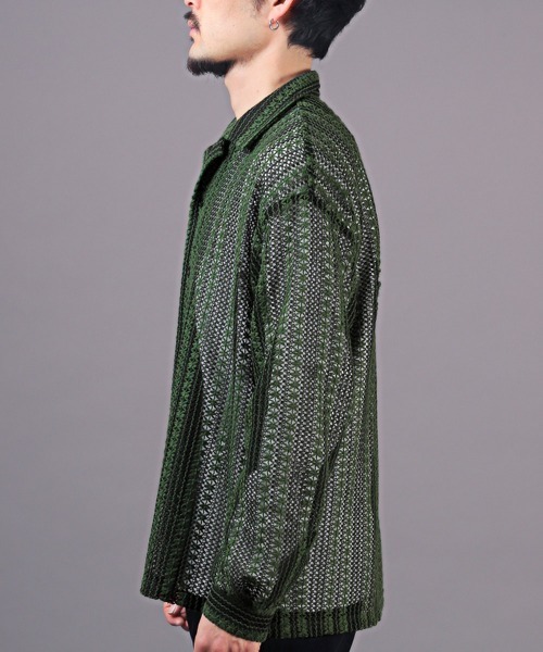 LUXSTYLE（ラグスタイル）の「レースルーズシャツ（シャツ/ブラウス・メンズ・グリーン/ホワイト/ブラウン・M/L）」の5枚目の写真