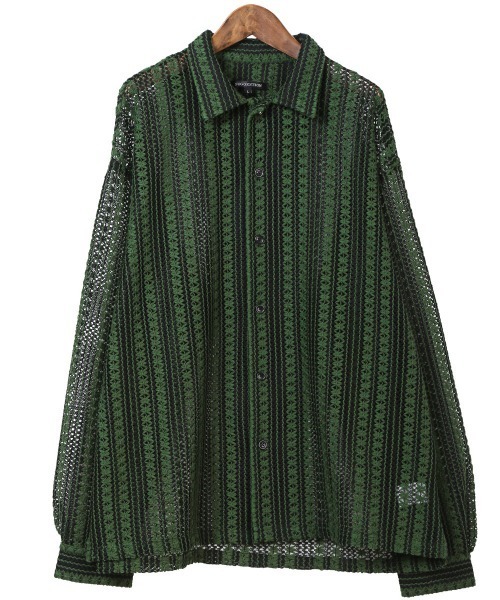 LUXSTYLE（ラグスタイル）の「レースルーズシャツ（シャツ/ブラウス・メンズ・グリーン/ホワイト/ブラウン・M/L）」の17枚目の写真
