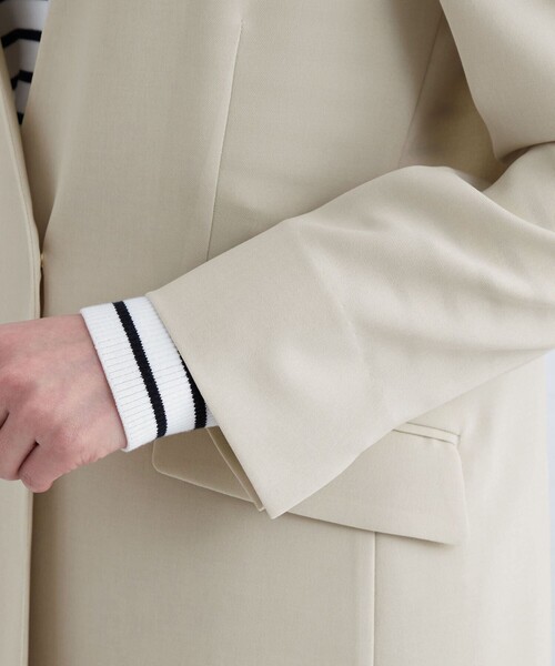 green label relaxing（グリーンレーベルリラクシング）の「エアシカル ノーラペル ジャケット ◇No08◇（ノーカラージャケット・レディース・ダークグレー/ナチュラル・36/40/38）」の15枚目の写真