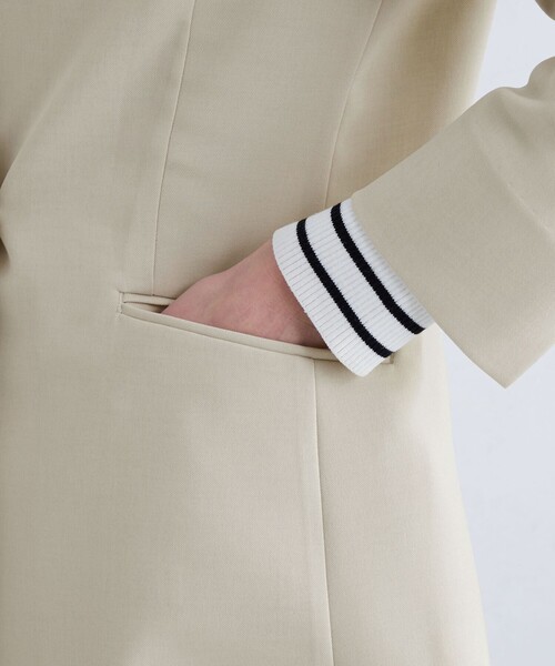 green label relaxing（グリーンレーベルリラクシング）の「エアシカル ノーラペル ジャケット ◇No08◇（ノーカラージャケット・レディース・ダークグレー/ナチュラル・36/40/38）」の17枚目の写真