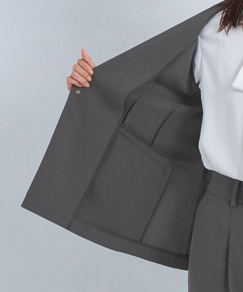 green label relaxing（グリーンレーベルリラクシング）の「エアシカル ノーラペル ジャケット ◇No08◇（ノーカラージャケット・レディース・ダークグレー/ナチュラル・36/40/38）」の21枚目の写真