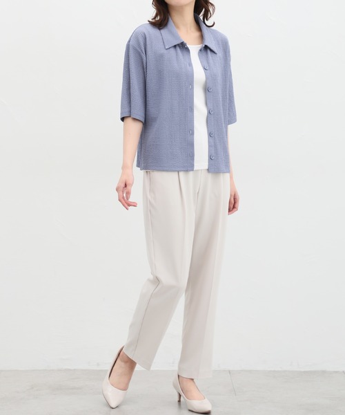 Honeys(ハニーズ)の「美ージーテーパードパンツ(スラックス・レディース・アイボリー/ブラック/ダークネイビー/グレイッシュベージュ/ミント/イエロー系その他/ブルー系その他・LL/3L/S/M/L/SS)」の8枚目の写真