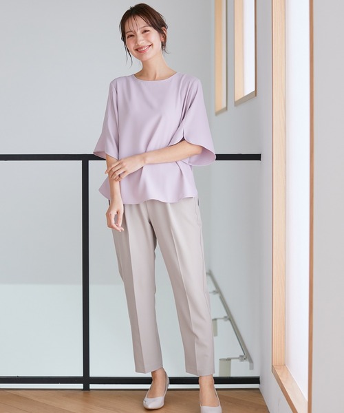 Honeys(ハニーズ)の「美ージーテーパードパンツ(スラックス・レディース・アイボリー/ブラック/ダークネイビー/グレイッシュベージュ/ミント/イエロー系その他/ブルー系その他・LL/3L/S/M/L/SS)」の18枚目の写真