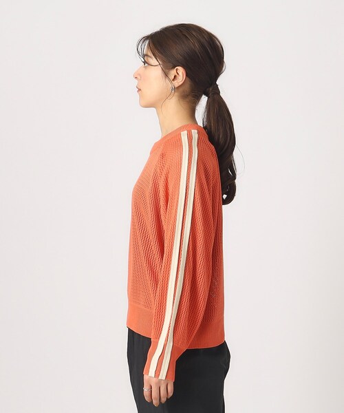 Cutie Blonde(キューティーブロンド)の「◆ライン入りメッシュニット(ニット/セーター・レディース・ライトオレンジ系/ブラック/ホワイト系・00)」の7枚目の写真