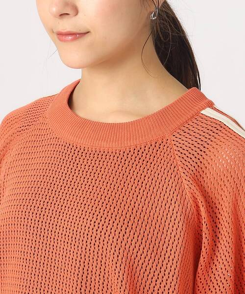 Cutie Blonde(キューティーブロンド)の「◆ライン入りメッシュニット(ニット/セーター・レディース・ライトオレンジ系/ブラック/ホワイト系・00)」の9枚目の写真